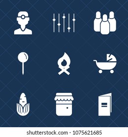 Premium set with fill icons. Such as jar, honey, treatment, healthy, drop, pin, child, vegetable, dental, hygiene, fireplace, baby, corn, dentistry, fresh, jam, sport, map, sign, paper, medicine, hot
