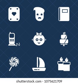 Premium set with fill icons. Such as vintage, book, sweet, paper, candy, retro, food, wind, flame, cake, fire, style, child, ship, card, casino, decoration, telephone, communication, candle, gambling