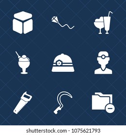 Premium set with fill icons. Such as gardening, happy, kid, joy, saw, cap, strawberry, folder, cube, childhood, vanilla, sign, garden, summer, leisure, food, dental, white, kite, fun, hat, document