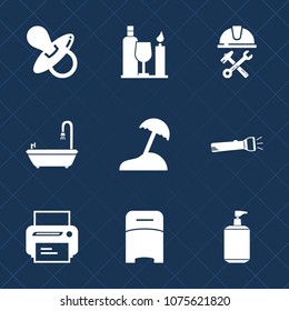 Premium set with fill icons. Such as double, glass, kid, bathroom, white, clean, vine, alcohol, wine, foreman, soap, builder, equipment, palm, industry, bedroom, pacifier, technology, bed, travel, sea