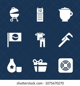Premium set with fill icons. Such as fan, cup, reminder, culture, beverage, celebration, box, drink, reparation, service, cuisine, meat, barbecue, sake, breakfast, calendar, fire, sign, clothing, bbq