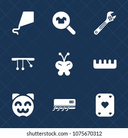 Premium set with fill icons. Such as butterfly, cute, clothes, pendulum, conditioning, leisure, asian, care, fly, spanner, brush, store, female, comb, childhood, shopping, tool, joy, clothing, kite