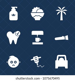 Premium set with fill icons. Such as bathroom, agriculture, dental, cup, work, soap, sad, coffee, white, dentist, machine, lamp, equipment, health, car, bath, liquid, healthy, mouth, kitchen, kid, raw