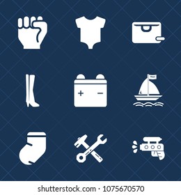 Premium set with fill icons. Such as full, fashion, human, warm, newborn, pistol, business, play, water, concept, hammer, kid, socks, wrench, clothes, , sale, baby, battery, small, game, silhouette