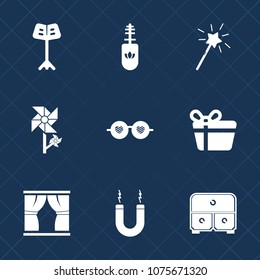 Premium set with fill icons. Such as music, drawer, magic, musician, holiday, fantasy, blossom, pink, summer, glasses, cosmetic, floral, orchestra, star, hippie, beauty, magician, mascara, box, makeup