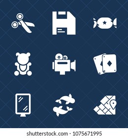 Premium set with fill icons. Such as video, equipment, map, road, sea, internet, white, fluffy, floppy, colorful, game, black, bear, travel, sweet, candy, fish, atlas, geography, handle, lollipop, cut