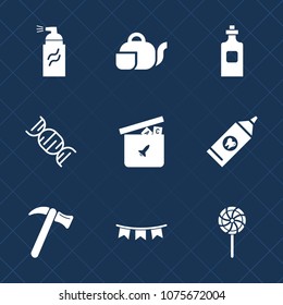 Premium set with fill icons. Such as sweet, spray, tea, grunge, spanner, teapot, bottle, glass, brush, art, background, paint, traditional, celebration, city, street, toy, graffiti, cup, abstract, dna