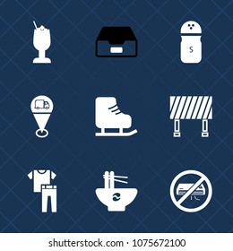 Premium set with fill icons. Such as pepper, air, noodle, spice, salt, drink, document, food, collection, lemon, archive, party, fashion, traffic, winter, storage, meal, clothing, background, chinese