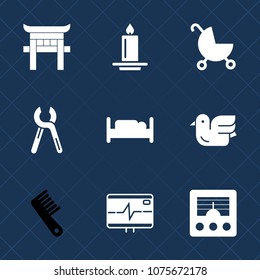 Premium set with fill icons. Such as repair, flame, pram, shinto, beauty, shrine, torii, japanese, gate, light, animal, child, religion, japan, comb, antenna, industrial, care, travel, landmark, tool