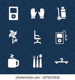Premium set with fill icons. Such as armchair, spring, knife, pink, background, cup, truck, flower, cloakroom, home, cargo, sign, nature, media, web, fork, player, button, hanger, glove, summer, play