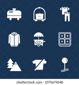 Premium set with fill icons. Such as map, vehicle, service, cream, drop, water, bed, home, finance, hotel, environment, clothes, boiler, fashion, shirt, safe, travel, tourism, textile, forest, heater