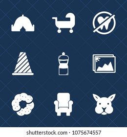 Premium set with fill icons. Such as leisure, equipment, baby, frame, outdoor, kid, image, rabbit, background, dental, sweet, adventure, picture, pram, health, dentist, summer, street, traffic, sign