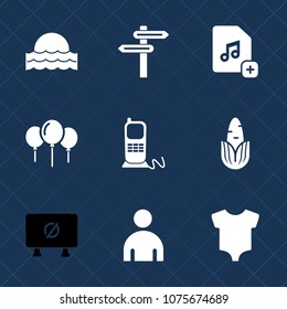 Premium set with fill icons. Such as vegetable, landscape, phone, business, male, birthday, file, light, stationary, arrow, road, document, morning, clothing, baby, background, food, street, add, sun