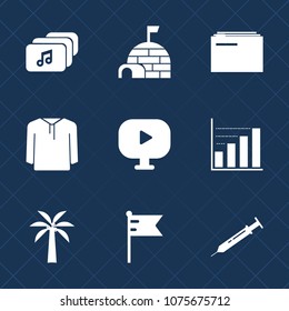 Premium set with fill icons. Such as igloo, folder, clothes, paperwork, style, national, equipment, file, information, format, , america, web, fashion, jacket, play, ice, cold, needle, house, shelter