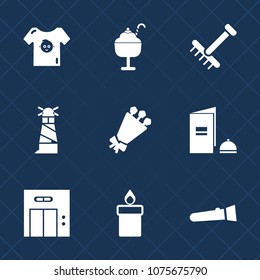 Premium set with fill icons. Such as floral, gardening, flame, boy, ice, rake, sweet, dessert, newborn, sea, book, light, blossom, clothes, elevator, summer, beautiful, raking, lamp, flashlight, torch