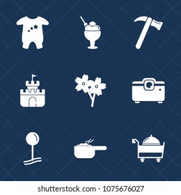 Premium set with fill icons. Such as equipment, drop, pot, plastic, tool, dish, restaurant, dessert, cone, service, sakura, blossom, hammer, white, cherry, fashion, dinner, vanilla, cream, strawberry
