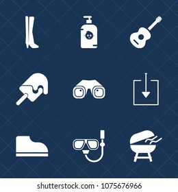 Premium set with fill icons. Such as meat, silhouette, cooking, childhood, dessert, strawberry, cute, footwear, barbecue, sweet, concert, fashion, ice, food, sound, sport, bbq, fun, cream, web, soap