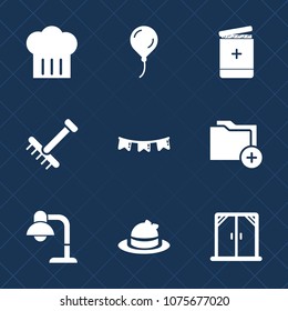 Premium set with fill icons. Such as health, restaurant, folder, cook, autumn, data, home, house, medical, birthday, medicine, hospital, garden, decoration, fashion, headwear, background, happy, food