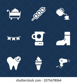 Premium set with fill icons. Such as meal, dentist, food, drink, white, hot, flag, grilled, cooking, holiday, dryer, restaurant, meat, happy, healthy, ice, decoration, fashion, sweet, celebration, tea
