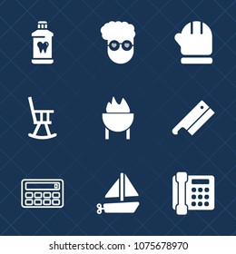 Premium set with fill icons. Such as axe, travel, christmas, food, phone, hipster, graphic, meat, calculator, retro, art, gloves, clean, season, mittens, care, scarf, winter, style, brush, chair, ship