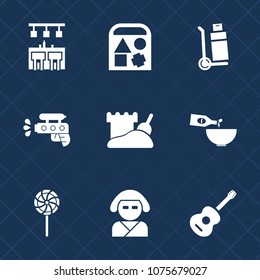 Premium set with fill icons. Such as water, cargo, guitar, asian, car, game, container, bar, duck, sand, beautiful, box, transportation, graphic, sign, kimono, food, white, toy, child, musical, dinner