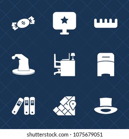 Premium set with fill icons. Such as beauty, comb, travel, desk, bed, hairstyle, computer, colorful, care, female, fashion, file, world, geography, sign, business, atlas, map, star, lollipop, striped