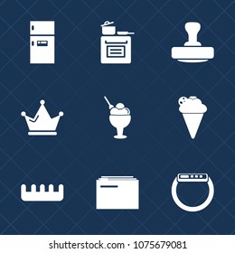 Premium set with fill icons. Such as brush, refrigerator, cream, fridge, kitchen, white, paper, princess, sweet, domestic, home, business, file, smart, luxury, sign, watch, appliance, care, stove, ice