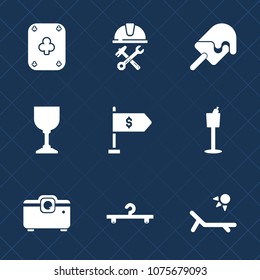 Premium set with fill icons. Such as vanilla, food, glass, projector, ice, bar, work, sunny, poker, play, fashion, cocktail, business, helmet, cream, occupation, money, dessert, black, builder, site