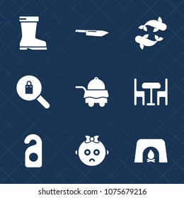 Premium set with fill icons. Such as restaurant, label, footwear, female, privacy, bedroom, woman, white, sad, furniture, christmas, equipment, food, clothes, service, fireplace, kitchen, sea, fire
