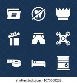 Premium set with fill icons. Such as luxury, holiday, queen, gift, sticky, window, hotel, tooth, interior, document, box, sign, present, health, control, curtain, dental, travel, fashion, care, web