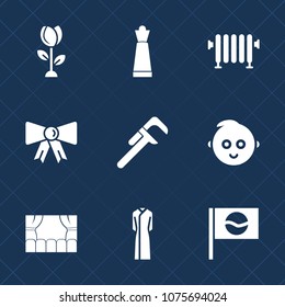 Premium set with fill icons. Such as cute, play, strategy, piece, petal, water, reparation, bow, industrial, japan, king, floral, service, game, childhood, white, kid, spring, knight, female, child