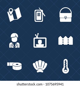 Premium set with fill icons. Such as adhesive, ink, paintbrush, television, tape, map, japanese, fashion, navigation, inkstone, tv, thermometer, road, pen, sign, office, suzuri, location, sticky, bag