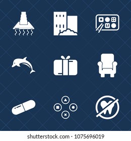 Premium set with fill icons. Such as medicine, box, restaurant, furniture, sign, healthy, electric, architecture, food, concept, technology, celebration, chair, house, menu, real, equipment, hood, fun