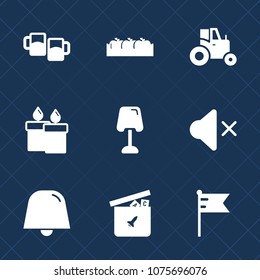 Premium set with fill icons. Such as flag, agriculture, lamp, farm, glass, agricultural, mute, play, fire, pub, bar, fruit, nature, field, sound, organic, food, bear, volume, america, healthy, cold