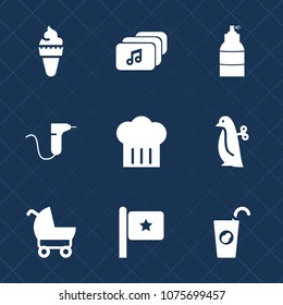 Premium set with fill icons. Such as carriage, cream, internet, animal, medical, drink, white, dessert, ice, nation, spray, fresh, baby, file, healthy, restaurant, food, document, child, flag, web