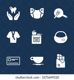 Premium set with fill icons. Such as bag, tooth, bar, sweet, rucksack, kitchen, dessert, baby, bathrobe, nappy, backpack, finance, childhood, mouth, health, drink, care, pot, dentist, white, healthy