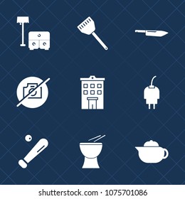 Premium set with fill icons. Such as home, furniture, table, interior, breakfast, music, drink, equipment, sport, room, kitchen, chef, bed, charger, building, photo, tea, energy, league, percussion