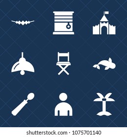 Premium set with fill icons. Such as palm, fashion, accessory, window, gem, architecture, summer, white, apartment, curtain, bulb, seat, tropical, food, male, sea, decoration, building, kingdom, light