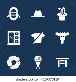 Premium set with fill icons. Such as shirt, japanese, shrine, meat, sign, wand, food, torii, home, boat, room, sailboat, furniture, location, cap, map, storage, travel, dinner, interior, hotdog, wood