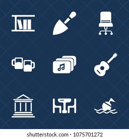 Premium set with fill icons. Such as bank, safety, banking, buoy, tool, room, home, musical, interior, beer, white, education, armchair, help, hammer, finance, life, comfortable, sign, file, furniture