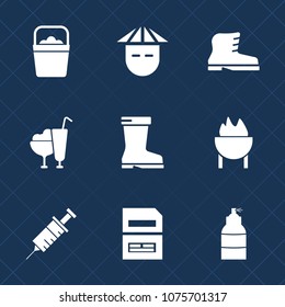 Premium set with fill icons. Such as meat, paint, dessert, clinic, leather, data, women, asian, fashion, footwear, document, medical, person, white, people, ice, chinese, spray, young, plastic, save