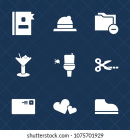 Premium set with fill icons. Such as directory, clothing, bar, business, valentine, heart, bathroom, romance, footwear, send, tool, address, cap, drink, document, restroom, public, letter, toilet, wc