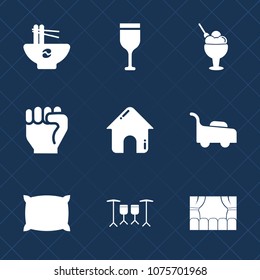 Premium set with fill icons. Such as asian, home, meal, wine, soft, people, beverage, hand, ice, cuisine, bottle, garden, real, finger, drink, bowl, grass, restaurant, business, winery, lawn, tasty