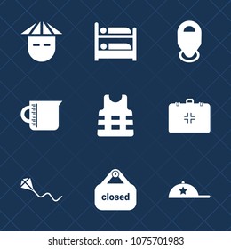Premium set with fill icons. Such as headwear, clothing, medical, shop, sky, emergency, glass, banner, business, jacket, room, fun, asian, hat, map, travel, kite, container, location, chinese, life