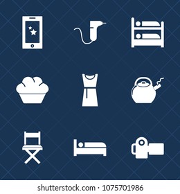 Premium set with fill icons. Such as care, kettle, camera, dental, equipment, drill, bakery, hotel, smartphone, bed, female, medical, muffin, white, photographer, business, photography, hostel, clinic