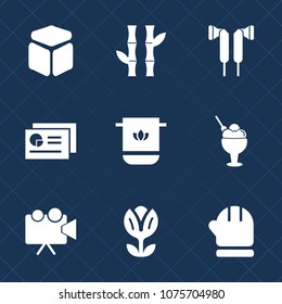 Premium set with fill icons. Such as towel, soft, winter, projector, square, nature, screen, flower, projection, asian, japanese, audio, cloth, floral, sign, sweet, cotton, ice, element, cream, report