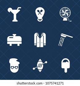 Premium set with fill icons. Such as drink, cocktail, boiler, liquid, sign, ventilator, outfit, food, shower, restaurant, alcohol, beverage, pin, bath, icecream, map, hipster, jacket, heat, equipment
