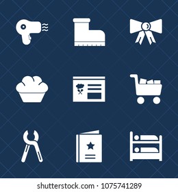 Premium set with fill icons. Such as cake, tie, hairdresser, cart, brown, doughnut, accessory, boot, cookie, fashion, commerce, dessert, hair, sweet, menu, cupcake, repair, dryer, bakery, leather, bow