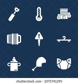 Premium set with fill icons. Such as danger, accordion, exclamation, fashion, construction, restaurant, mark, thermometer, instrument, cooking, real, sign, chicken, diaper, newborn, concept, celsius