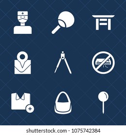 Premium set with fill icons. Such as pong, sign, table, care, fashion, tool, place, torii, shrine, japanese, tennis, asia, travel, divider, play, hospital, religion, leisure, pin, engineering, racket